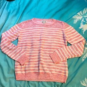 🔹Pink & White Striped Sweater Girl’s XL